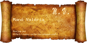 Manó Valéria névjegykártya